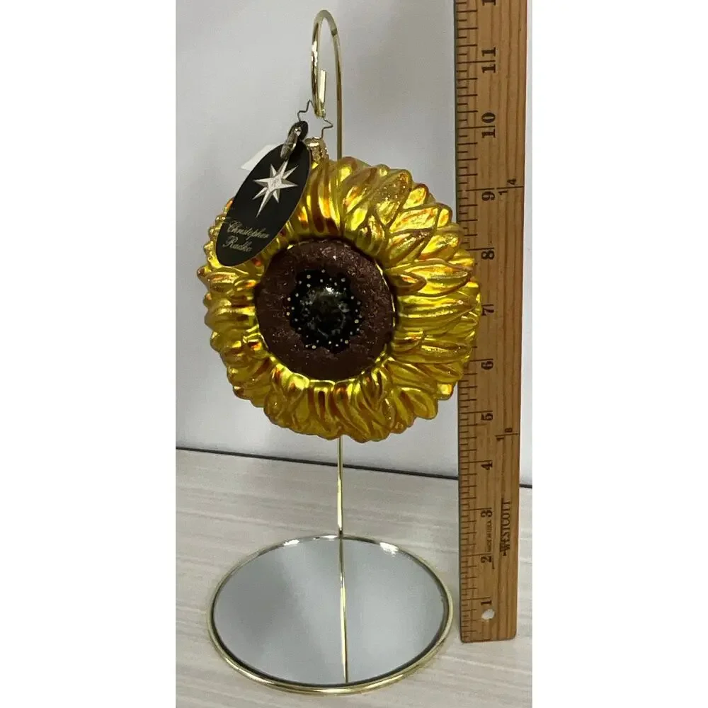 Christopher Radko Sunflower Christmas Ornament 1015270 With Tags Stand Included